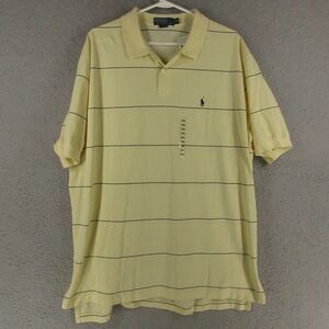 Polo Ralph Lauren Shirt Men 2XL Yellow Polo Short Sleeve Embroidered Small Pony‎